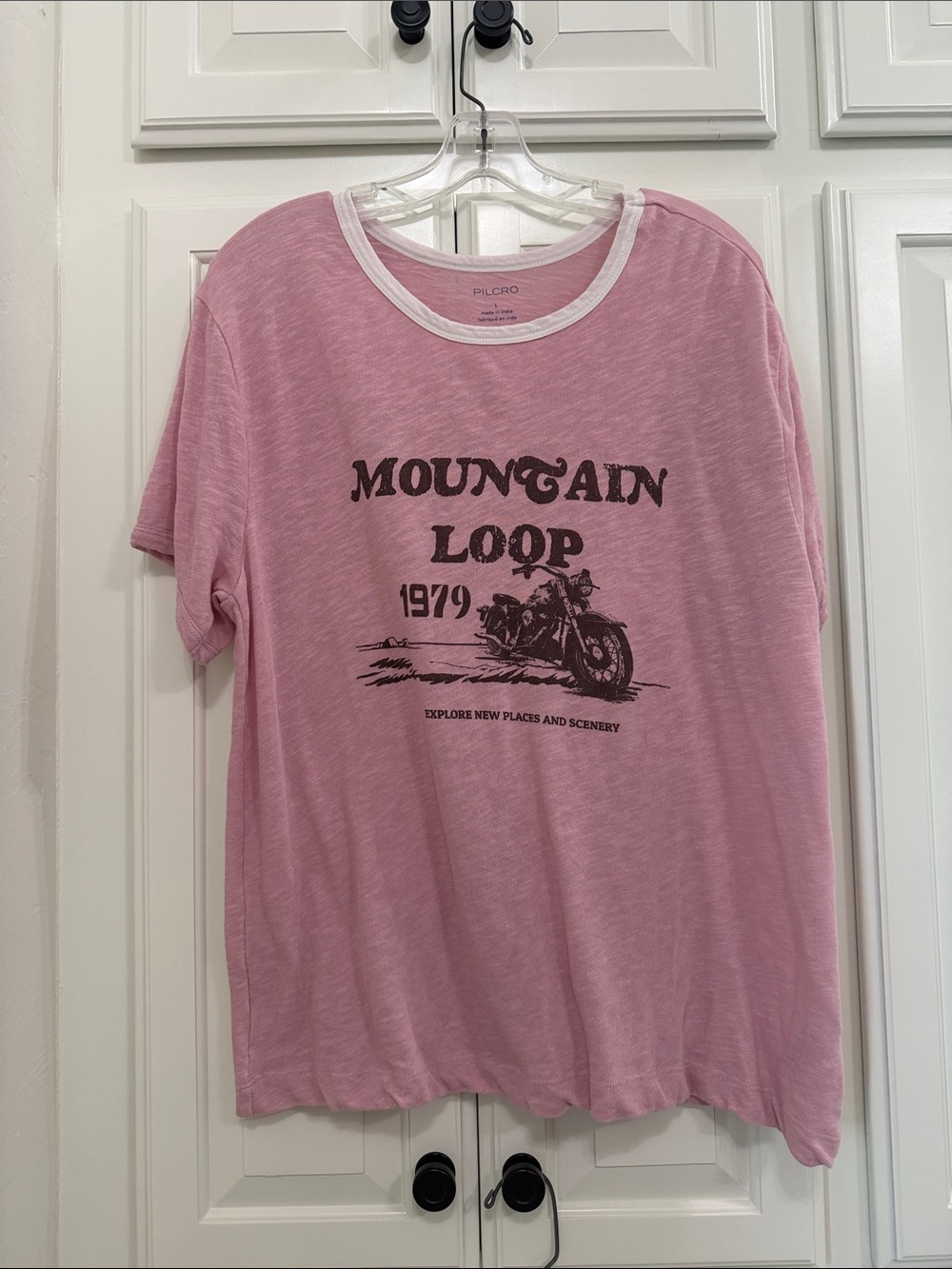 Pilcro Pink Ringer 'Mountain Loop' Graphic Tee